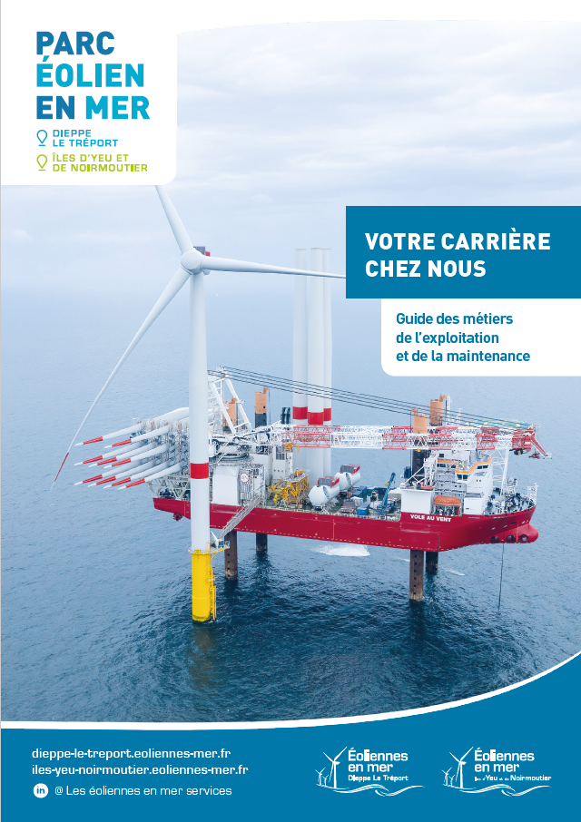 Venez découvrir notre livret carrière dédié aux métiers de l’exploitation et la maintenance d’un  parc éolien en mer